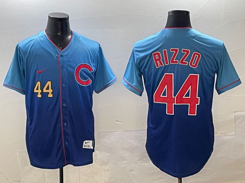 Men Chicago Cubs #44 Rizzo Blue Fashion Game 2025 Nike MLB Jersey style 6
